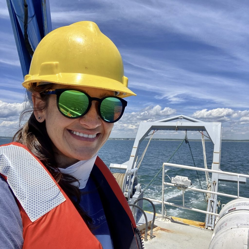 Photo of Catherine Matassa onboard the RV Connecticut